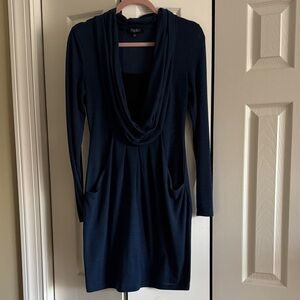 Papillon Blanc Deep Blue Long Sleeve Dress